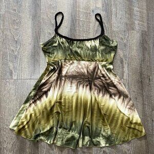 2000s Y2k Forest Fairycore Whimsigoth Milkmaid Flowy‎ Cami Top Womens Medium